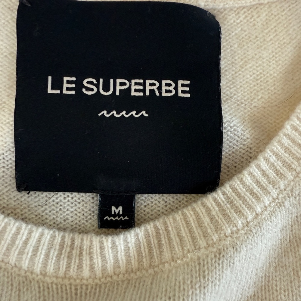 Le Superbe “LOVE” Wool & Cashmere Short-Sleeve Sweater – Size Medium - Picture 3 of 7